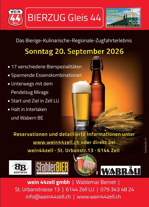 Anmeldung Bierzug Gleis 44